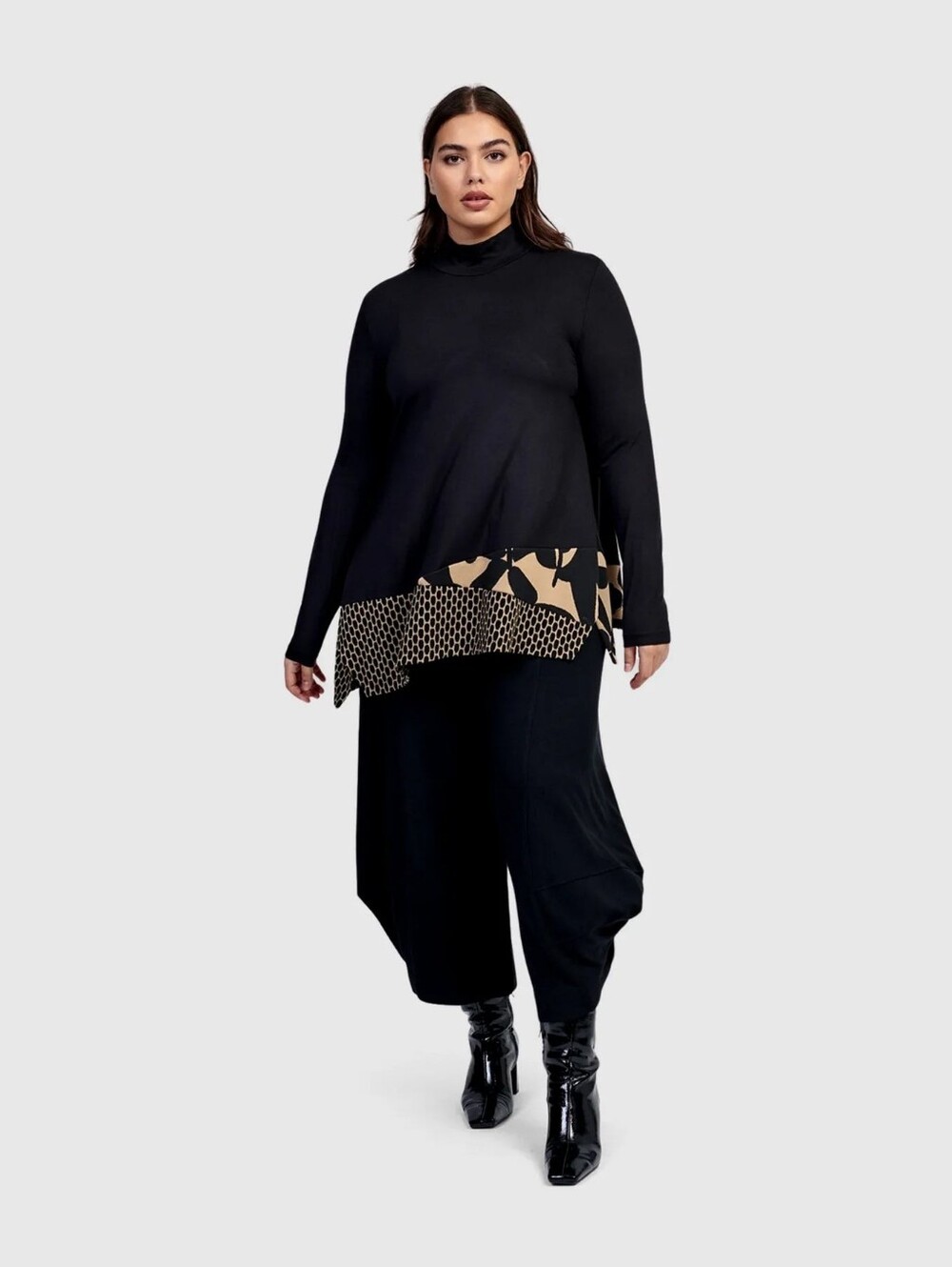 Alembika Nikita Turtleneck Trapeze Top Size 7 After Dark Collection